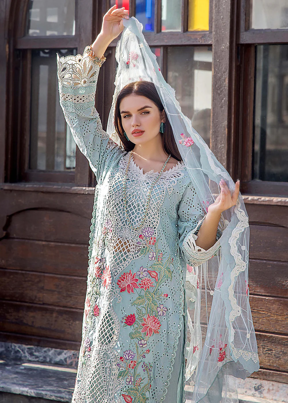 Adan's Libas Embroidered Lawn 2024 by Irha Zia | 5547 - Image 4