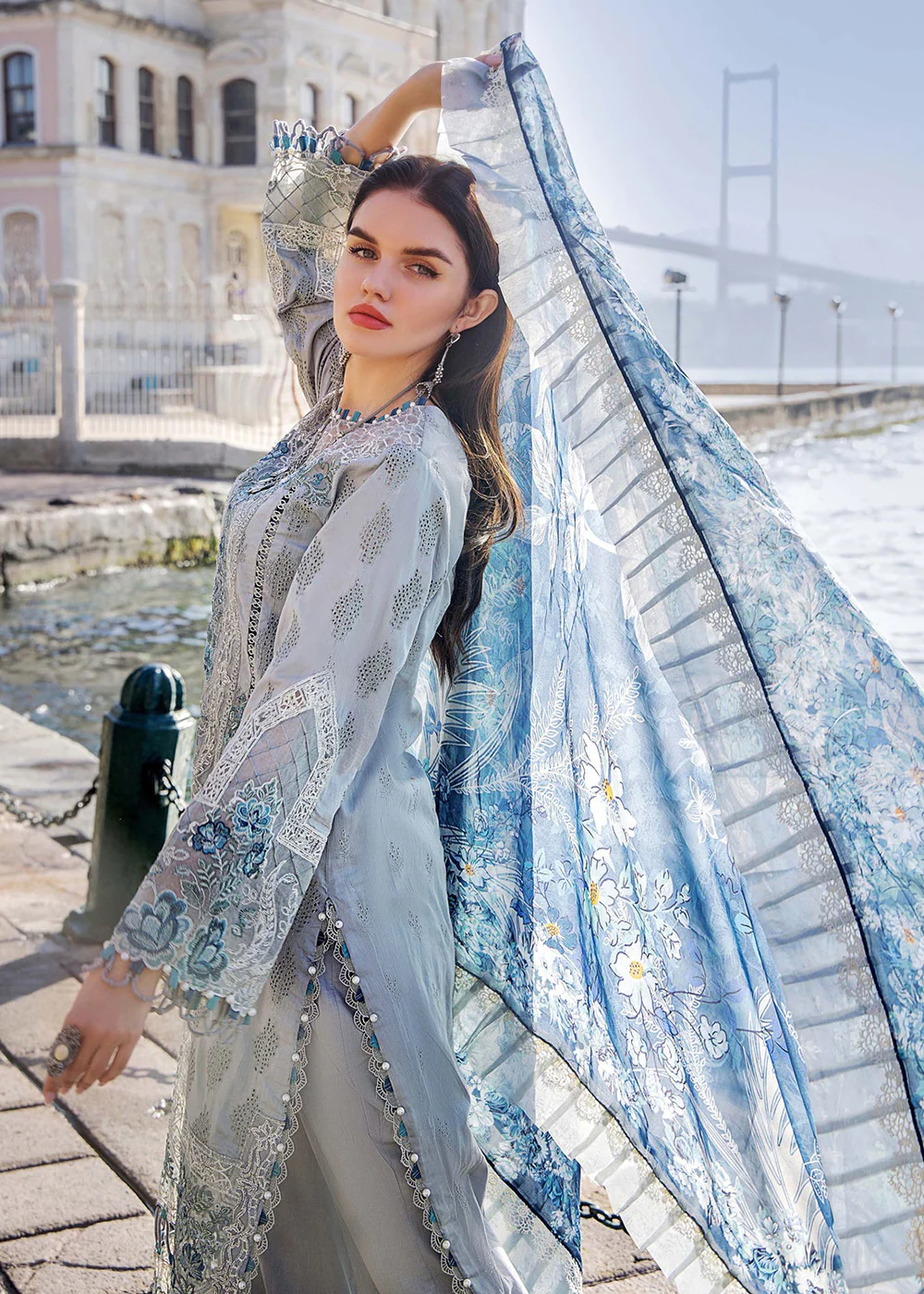 Adan's Libas Embroidered Lawn 2024 by Irha Zia | 5554 - Image 4