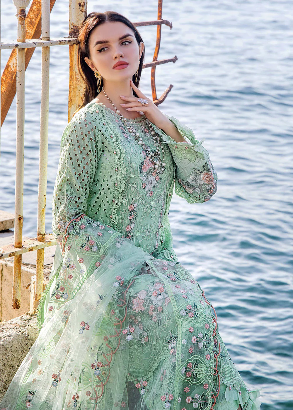 Adan's Libas Embroidered Lawn 2024 by Irha Zia | 5555 - Image 4