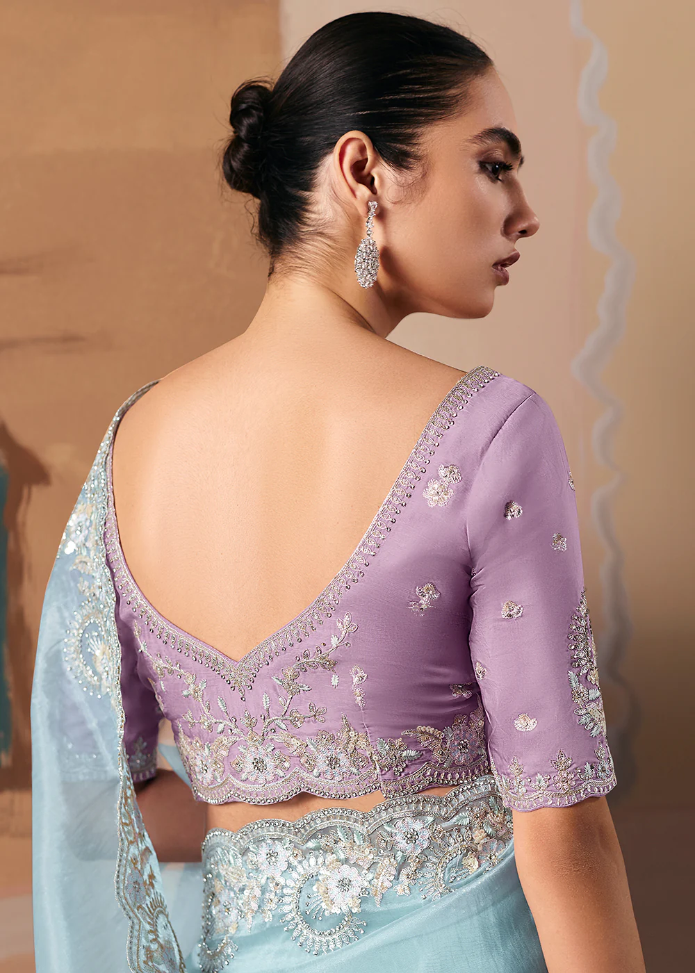 Adorable Blue Fancy Fabric Festive Designer Saree - Image 3
