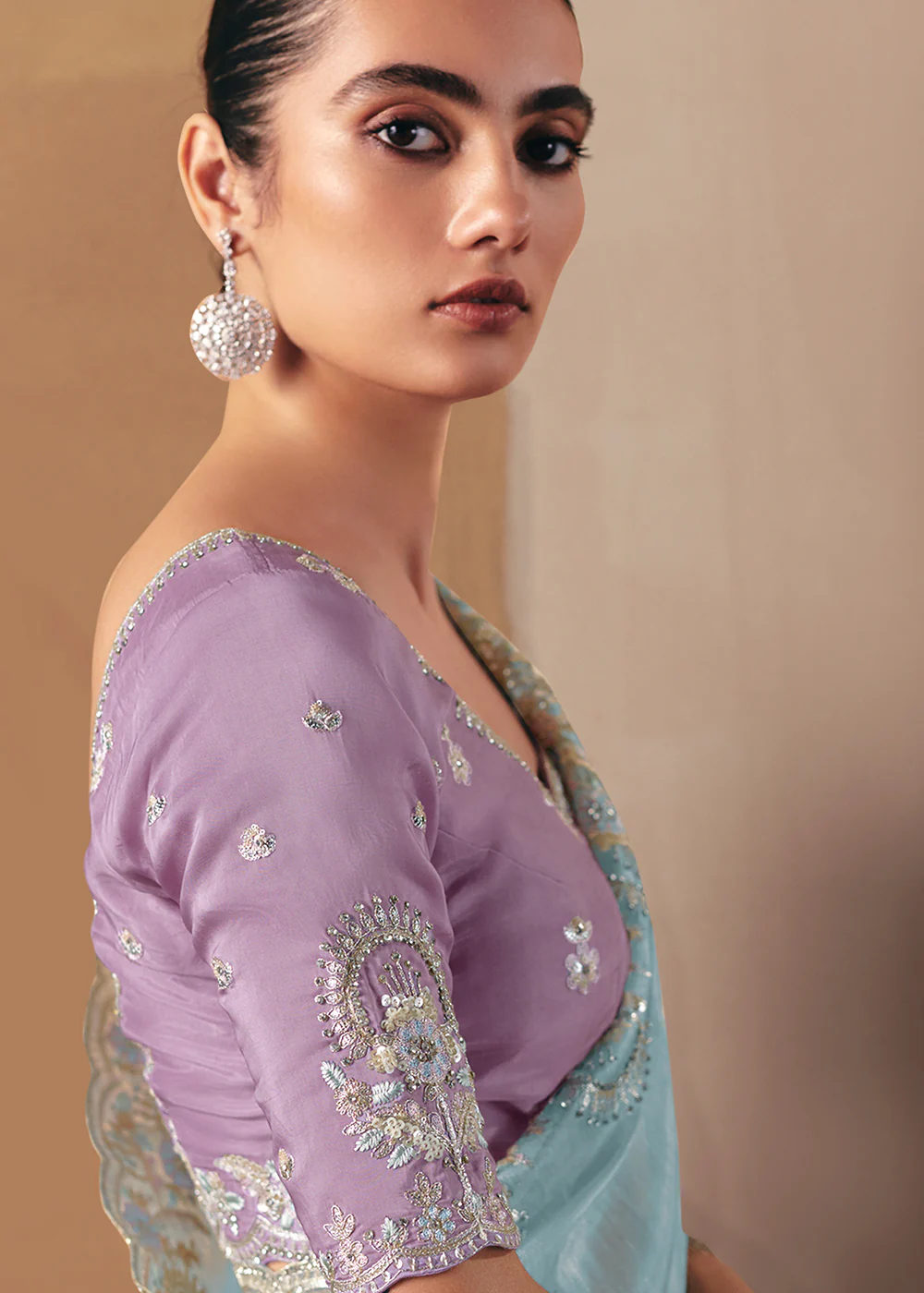 Adorable Blue Fancy Fabric Festive Designer Saree - Image 4