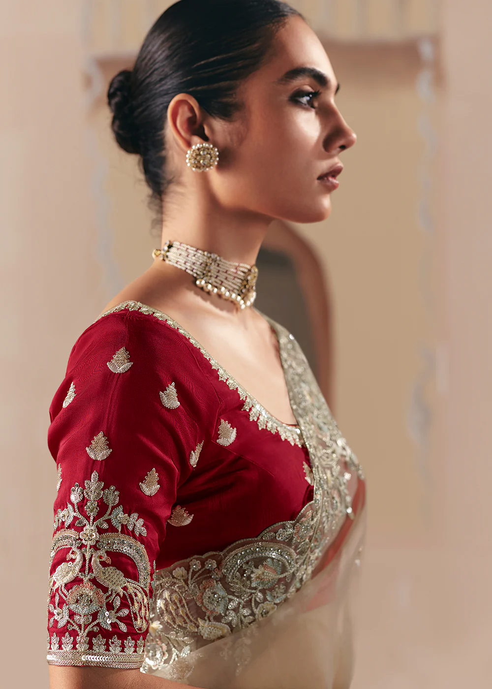Adorable Brown Fancy Fabric Festive Designer Saree - Image 2