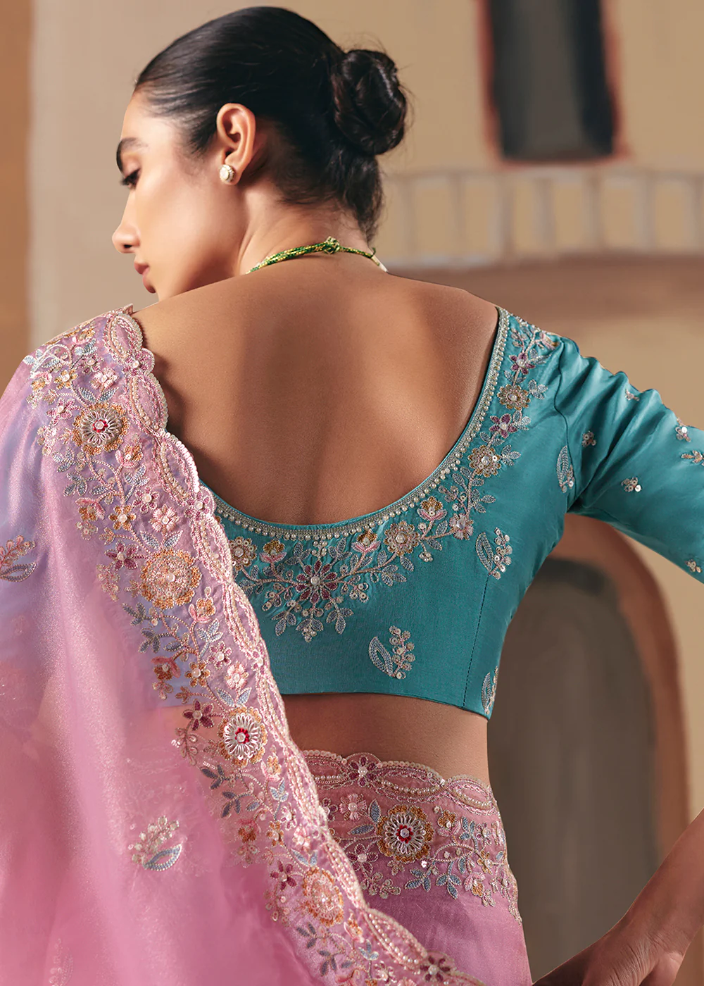 Adorable Light Pink Fancy Fabric Festive Designer Saree - Image 3