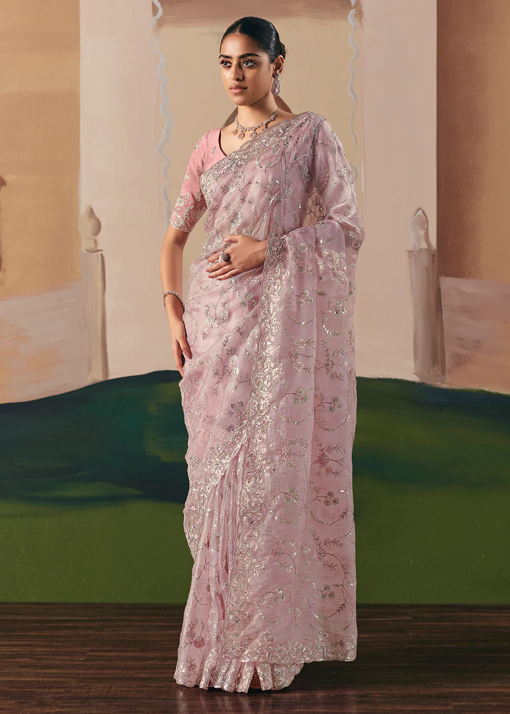 Adorable Pink Fancy Fabric Festive Designer Saree