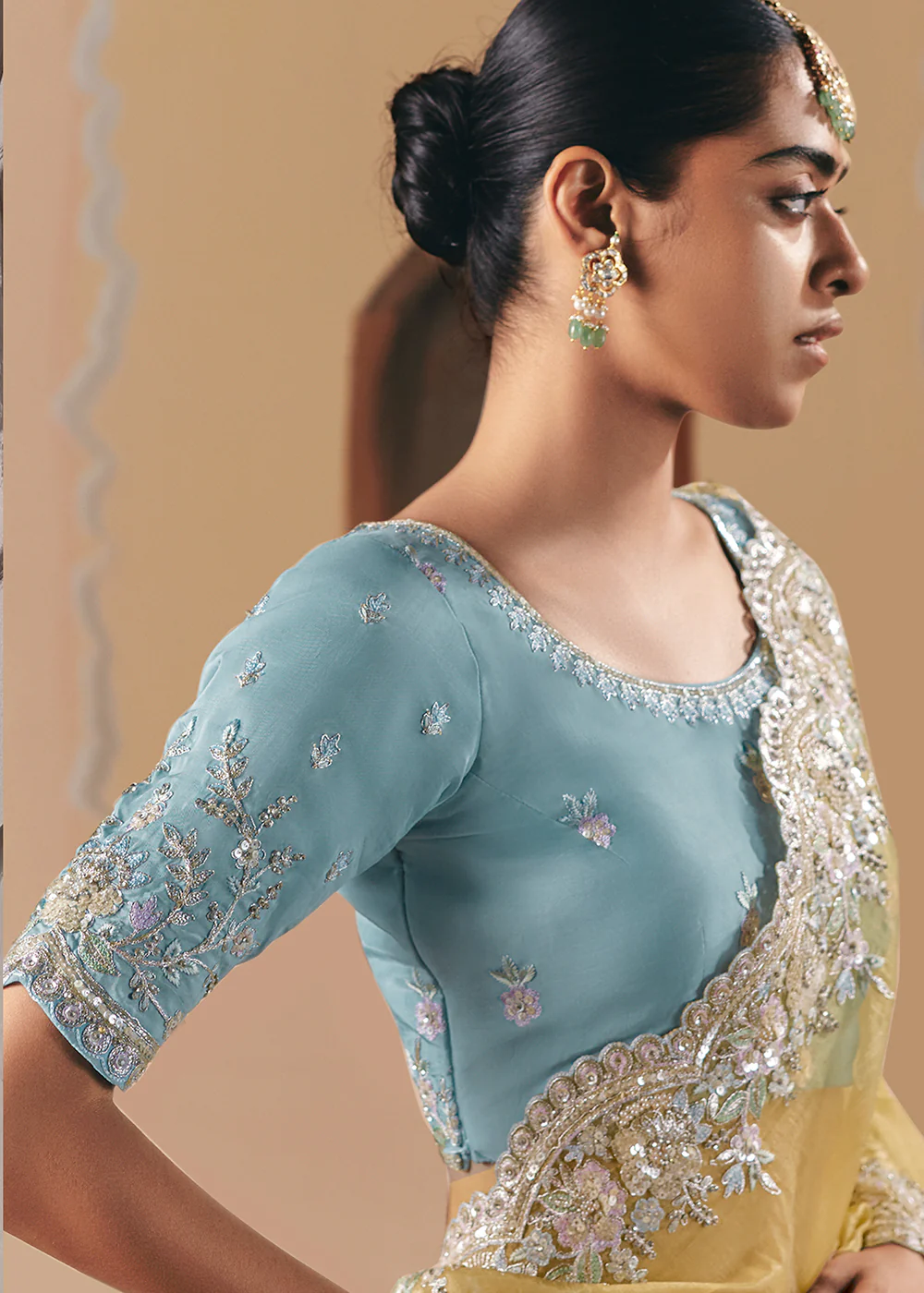 Adorable Yellow Fancy Fabric Festive Designer Saree - Image 4