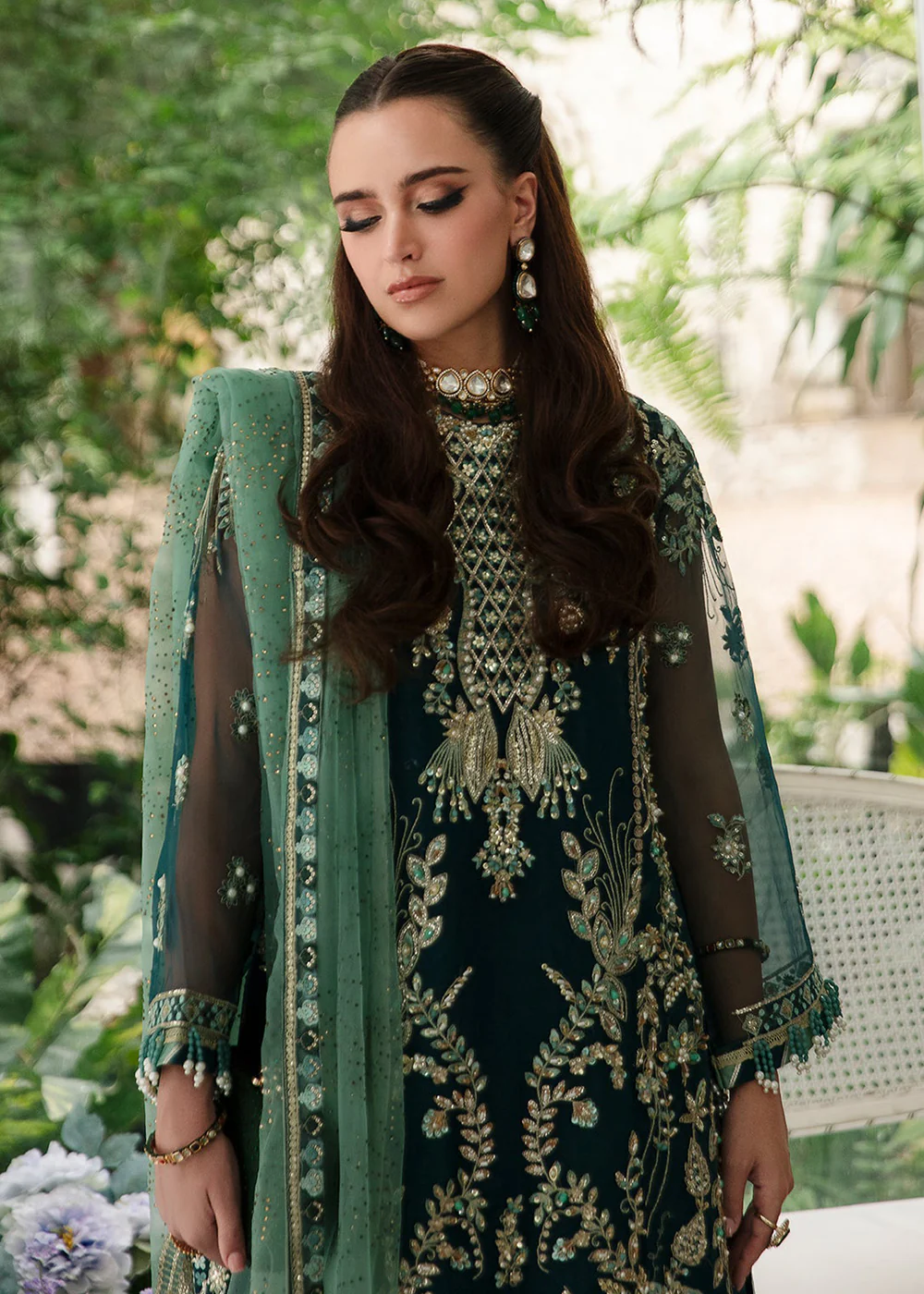 Alif Luxury Wedding Formals '23 by AJR Couture | Teal - Image 2