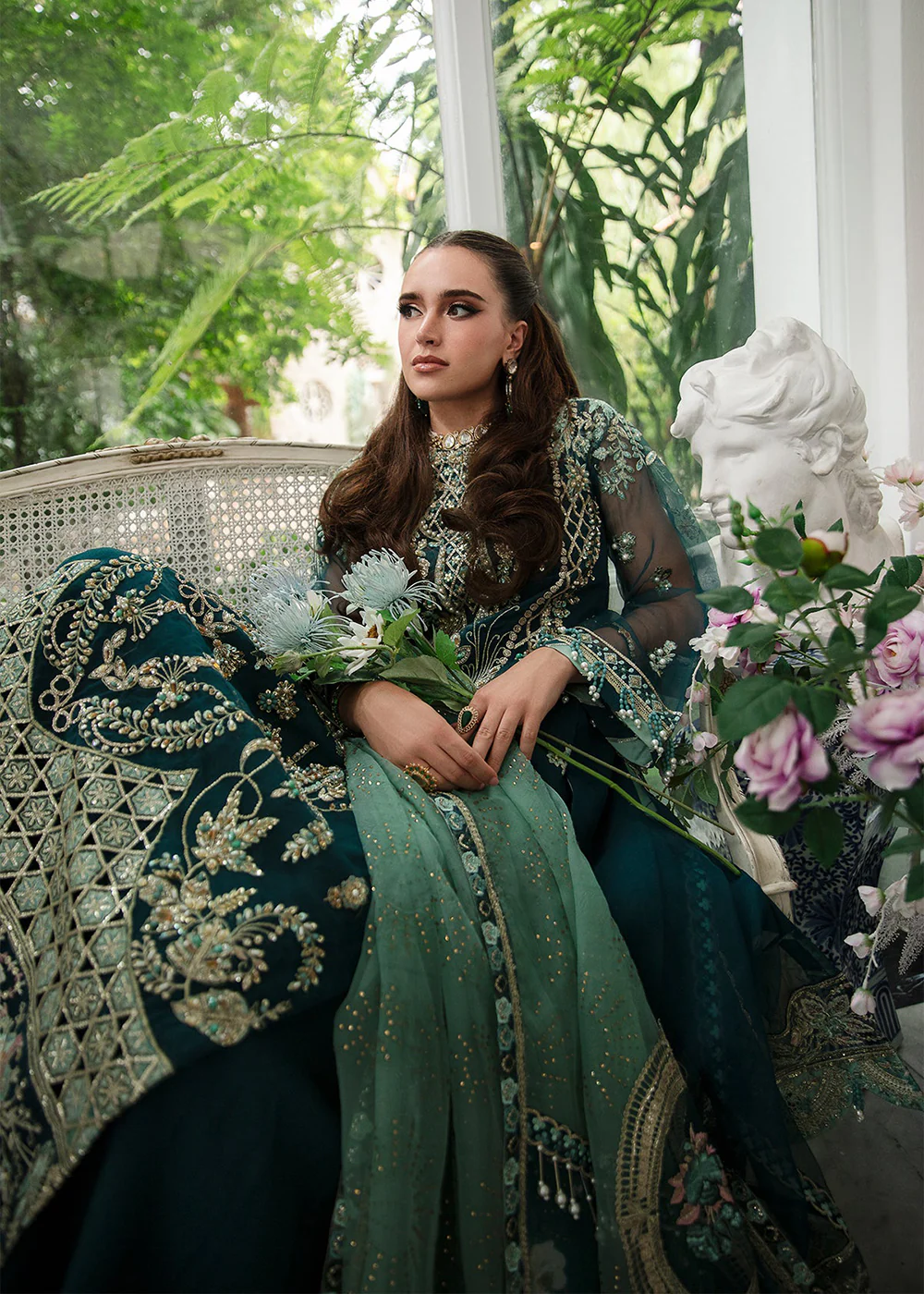 Alif Luxury Wedding Formals '23 by AJR Couture | Teal - Image 4