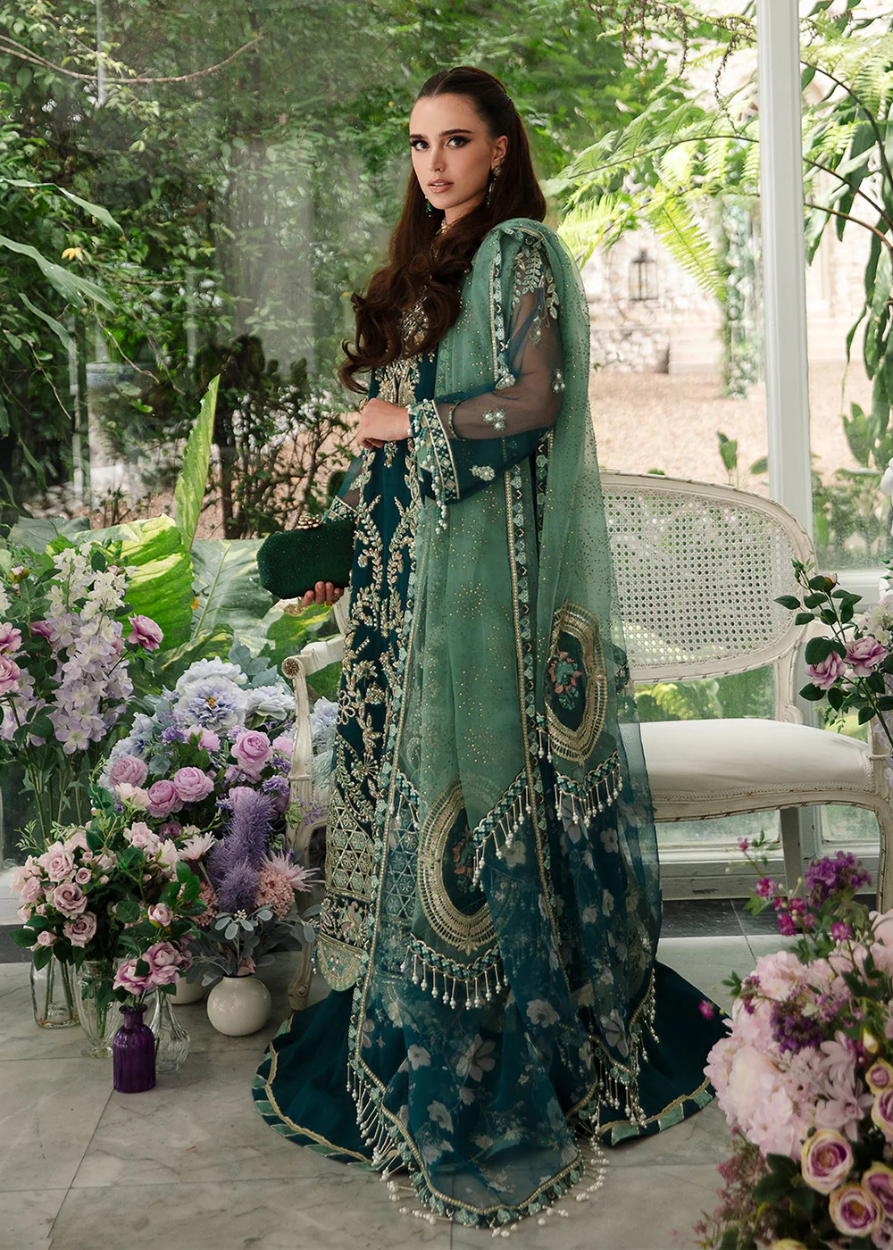 Alif Luxury Wedding Formals '23 by AJR Couture | Teal - Image 5