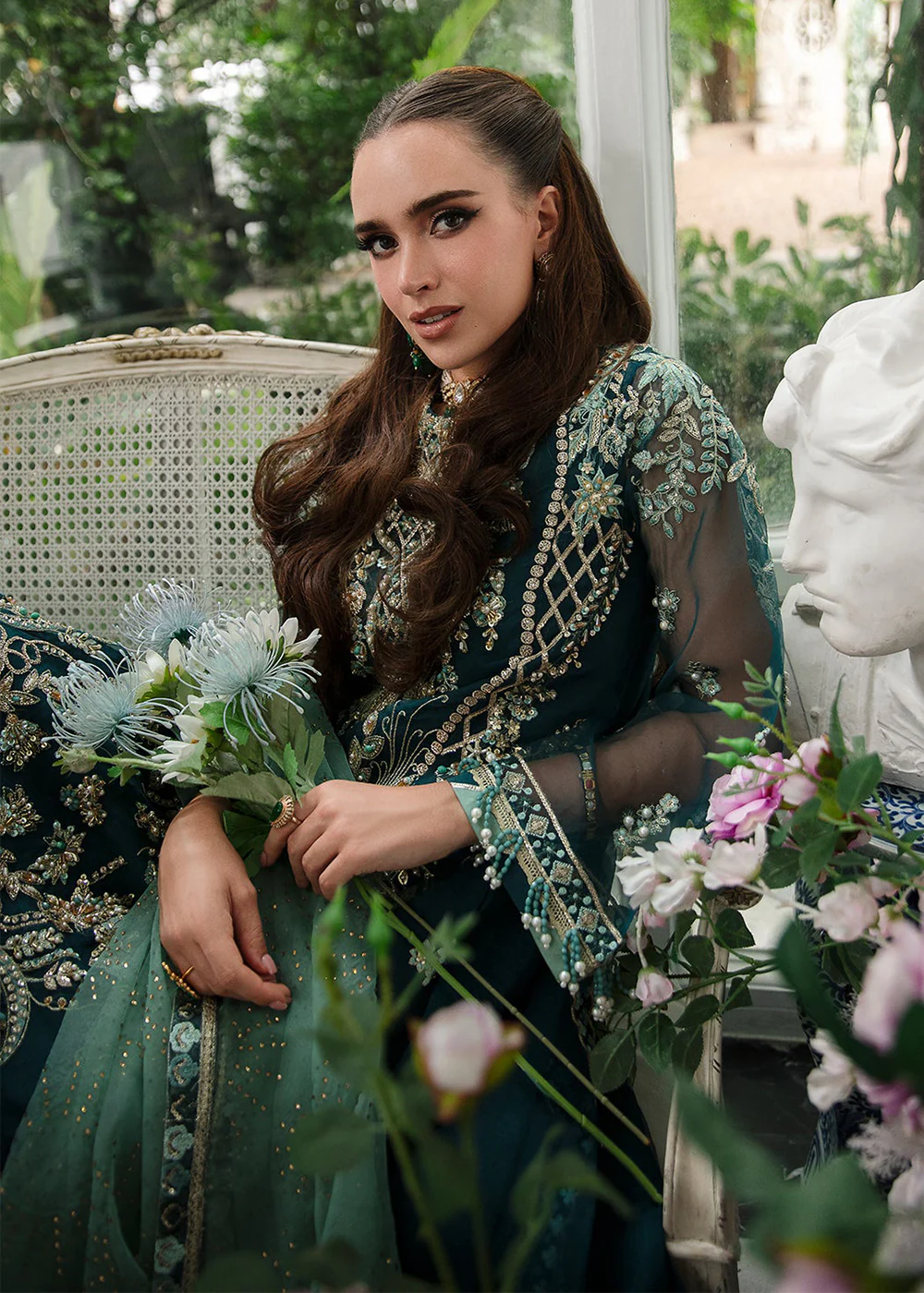 Alif Luxury Wedding Formals '23 by AJR Couture | Teal - Image 7