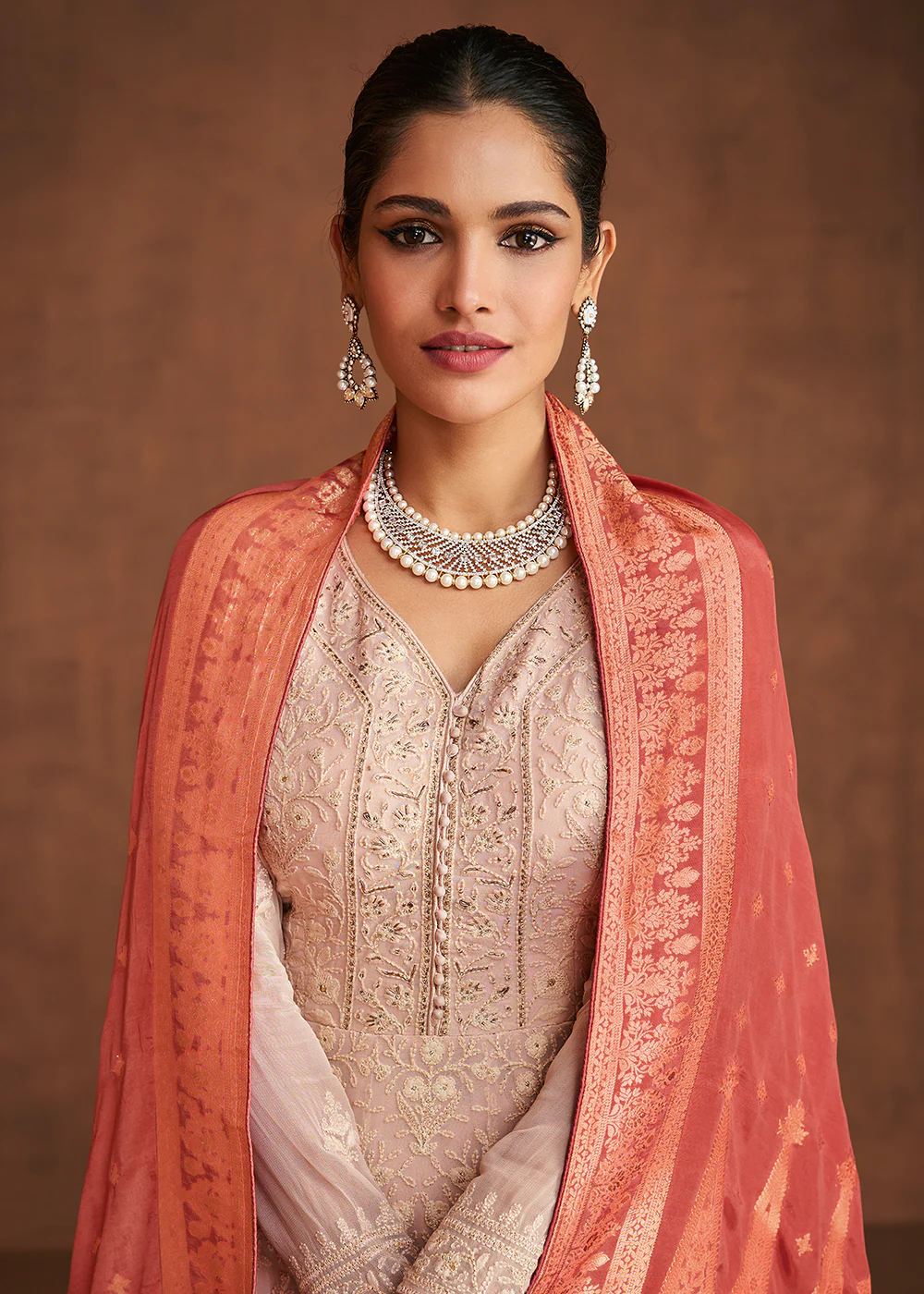 Amazing Pink Eid/Festive Embroidered Anarkali Gown - Image 2