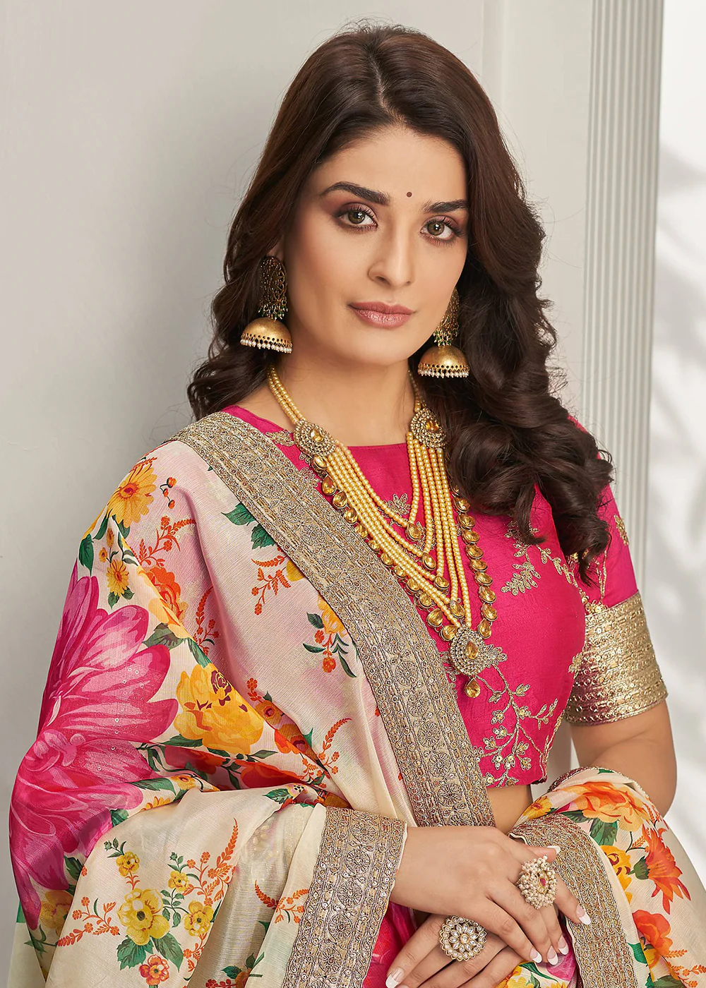 Appealing Green & Pink Art Silk Embroidery Wedding Lehenga Choli - Image 2