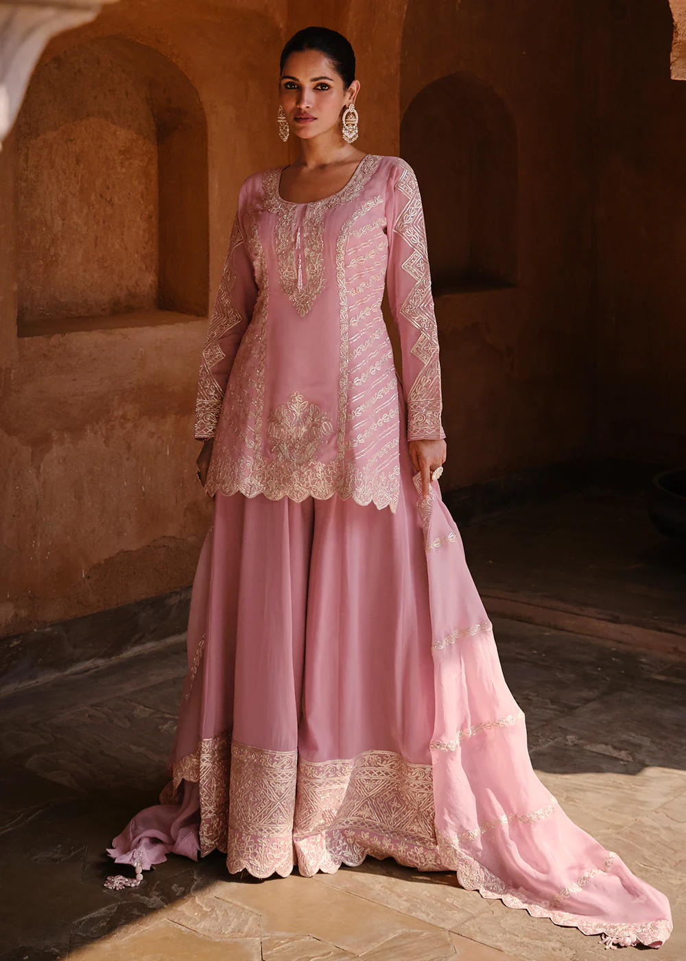 Appealing Lavender Wedding Festive Embroidered Salwar Suit - Image 3