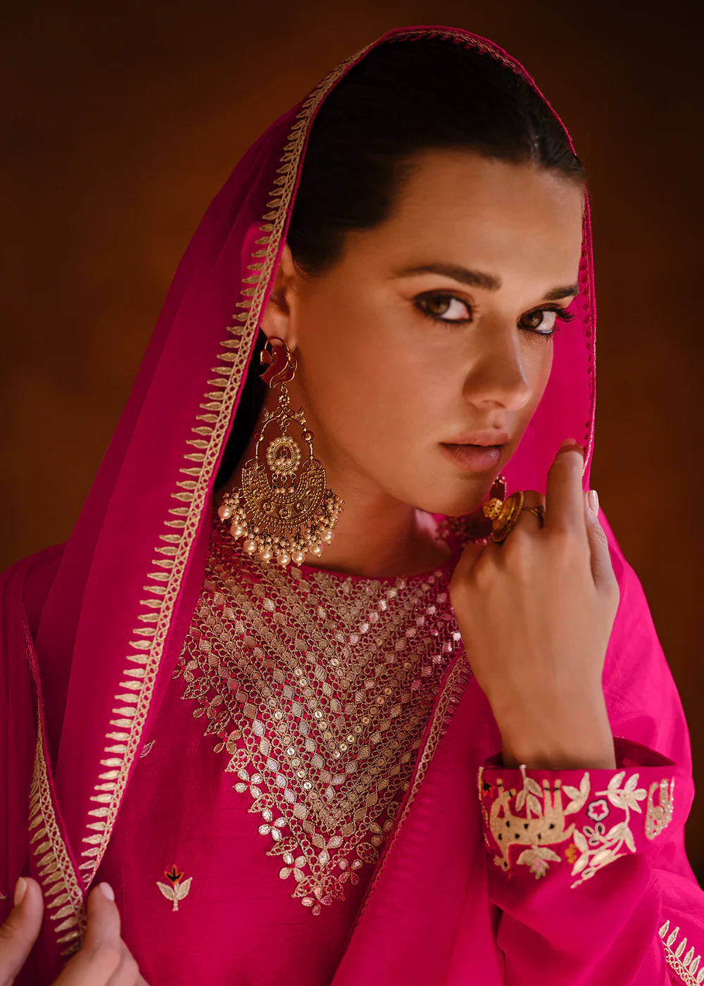Appealing Pink Wedding Festive Embroidered Salwar Suit - Image 4