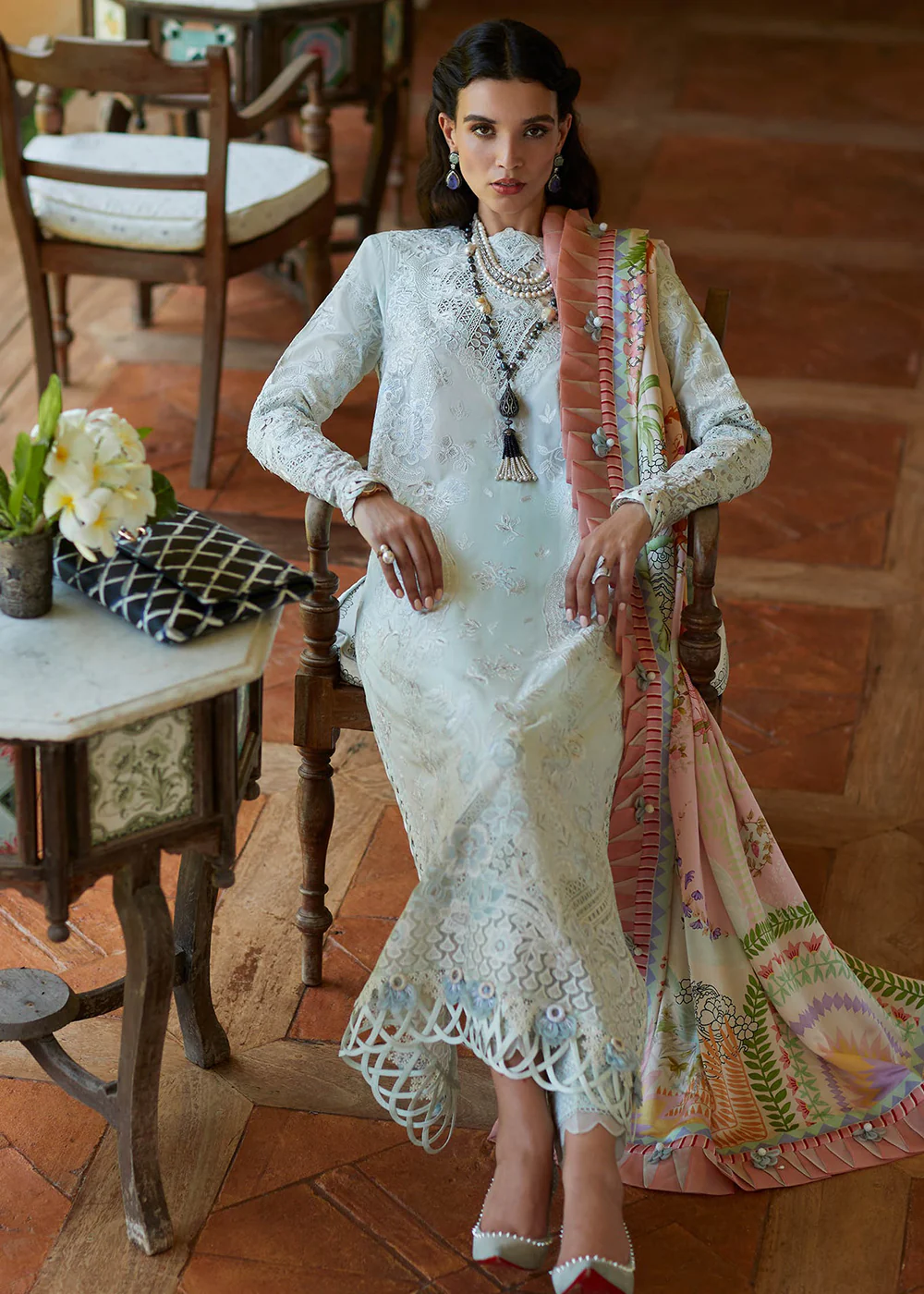 Aqua Blue Lawn Suit - Elan - Luxury Lawn '23 - KAIA-EL23-07B - Image 3