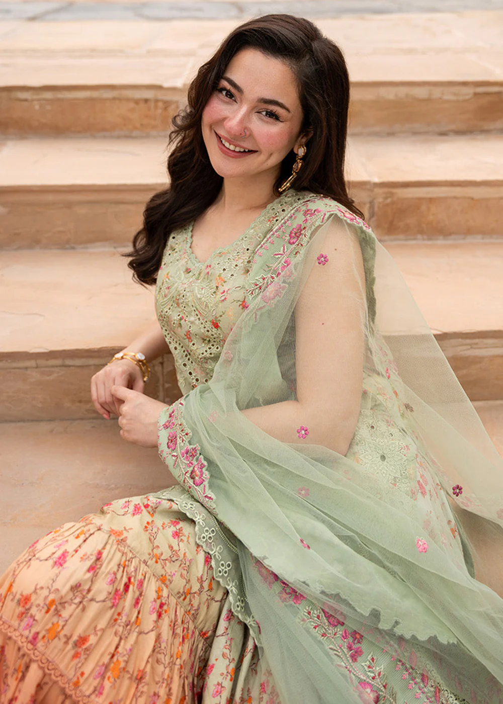 Aya Luxury Lawn '26 by Faiza Saqlain | Eldira - Image 4