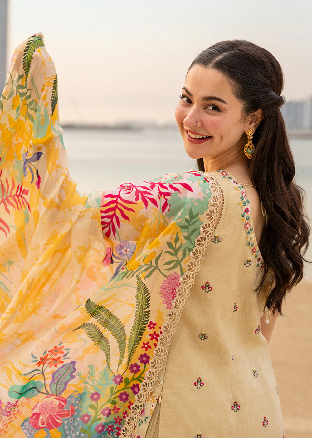 Aya Luxury Lawn '26 by Faiza Saqlain | Merjem - Image 3