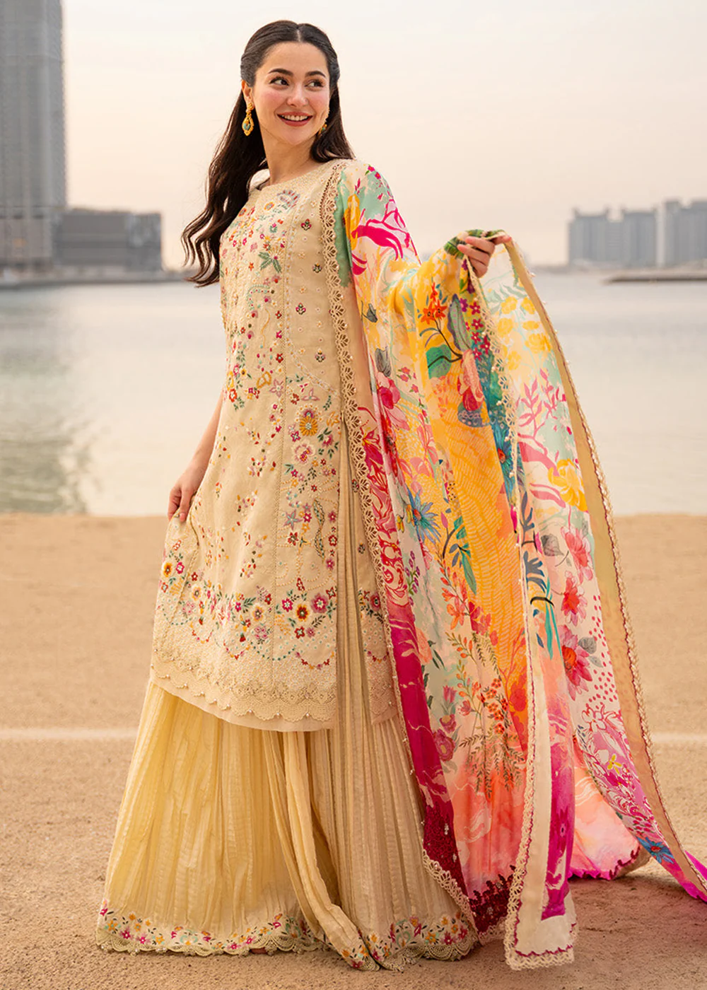 Aya Luxury Lawn '26 by Faiza Saqlain | Merjem - Image 4