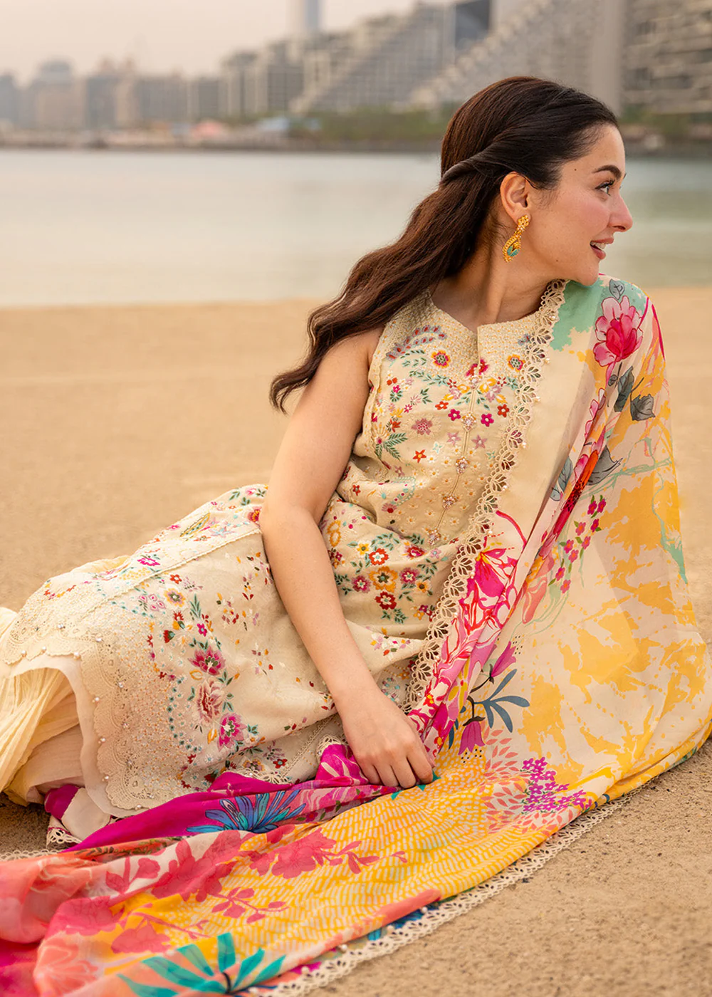 Aya Luxury Lawn '26 by Faiza Saqlain | Merjem - Image 7