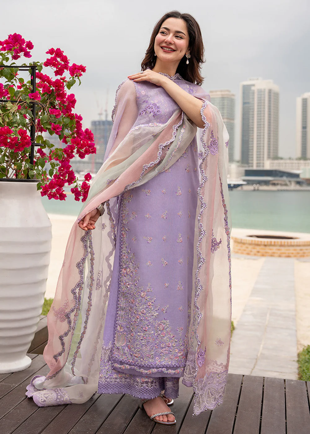 Aya Luxury Lawn '26 by Faiza Saqlain | Suela - Image 7