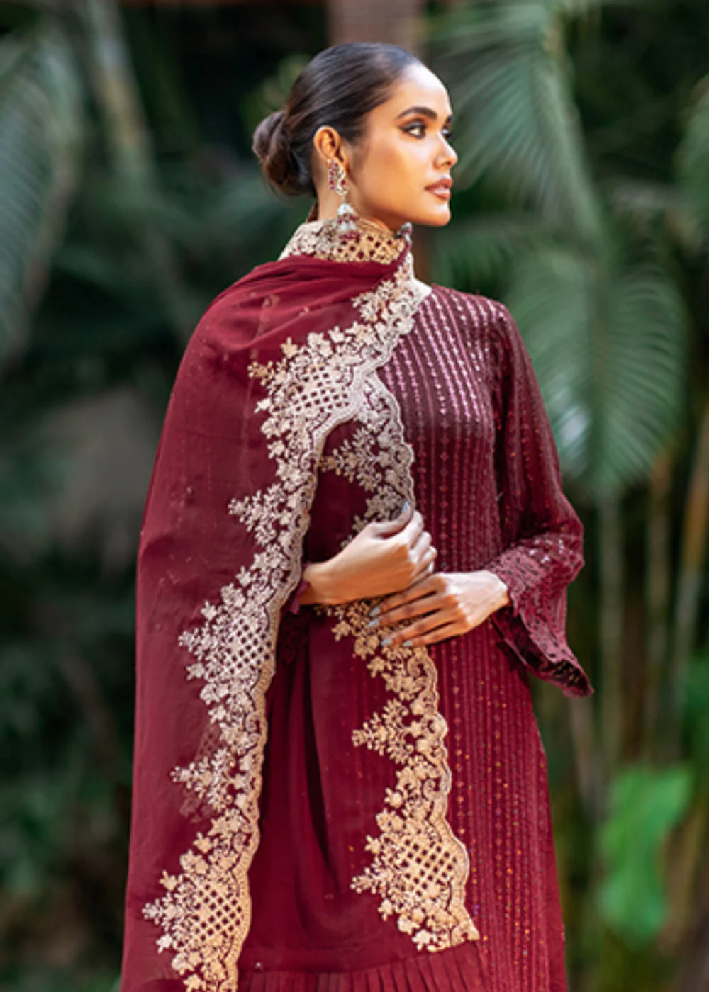 Azure Luxe Festive Embroidered by Ahmed Patel | Crimson Rush - Image 4