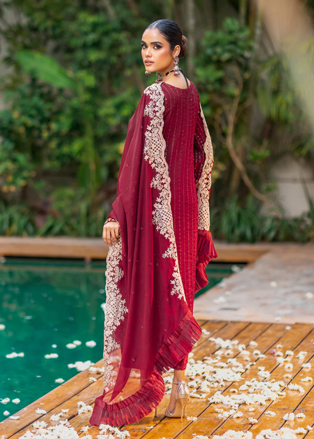 Azure Luxe Festive Embroidered by Ahmed Patel | Crimson Rush - Image 7
