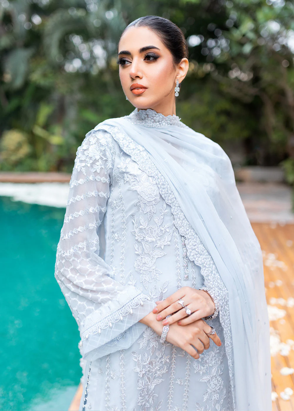 Azure Luxe Festive Embroidered by Ahmed Patel | Granite Grace - Image 2