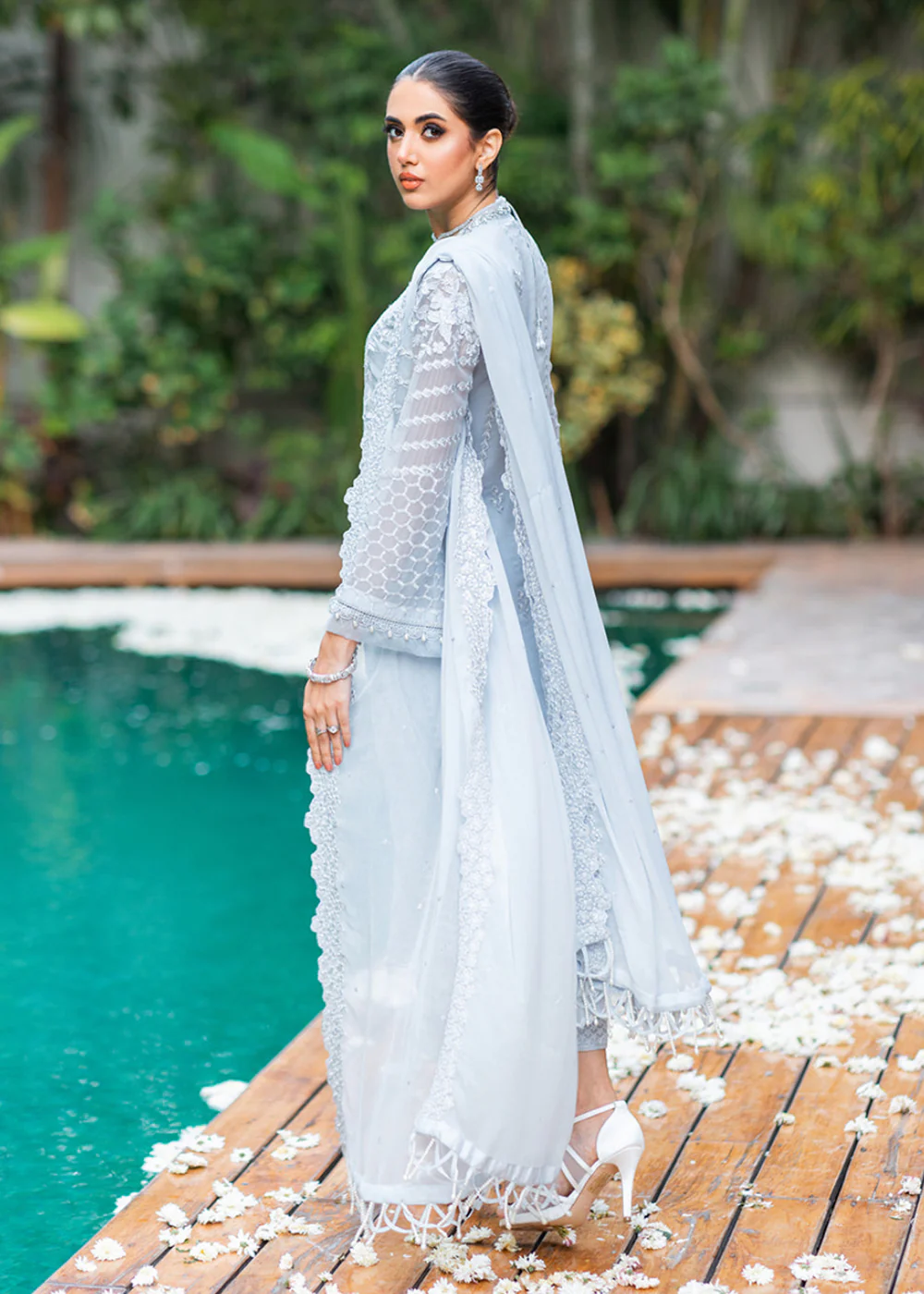 Azure Luxe Festive Embroidered by Ahmed Patel | Granite Grace - Image 7