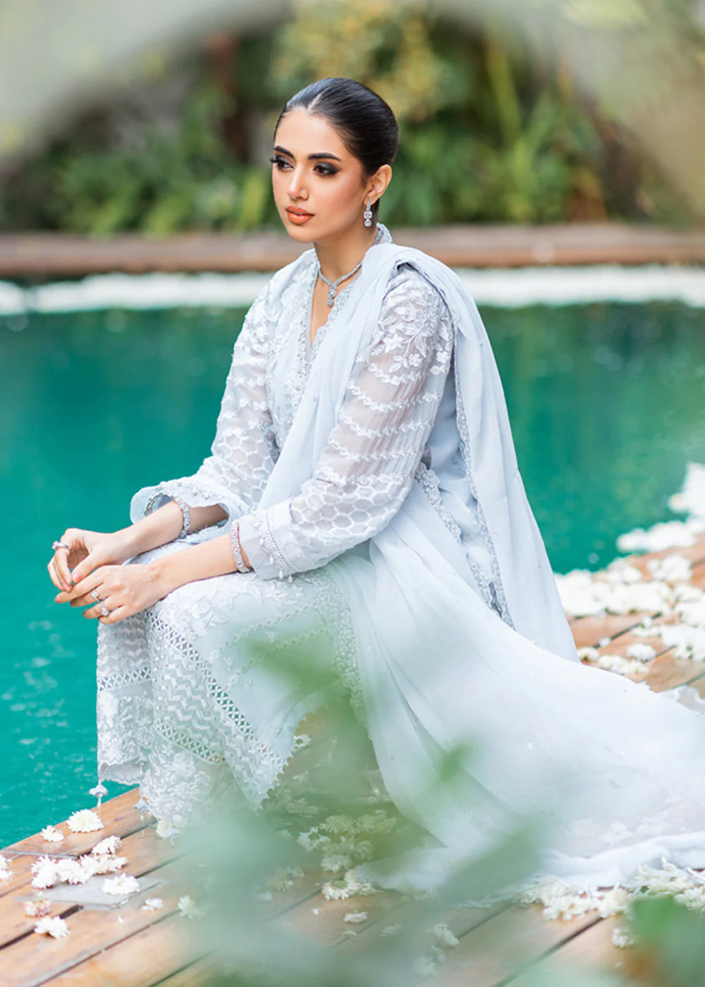 Azure Luxe Festive Embroidered by Ahmed Patel | Granite Grace - Image 9