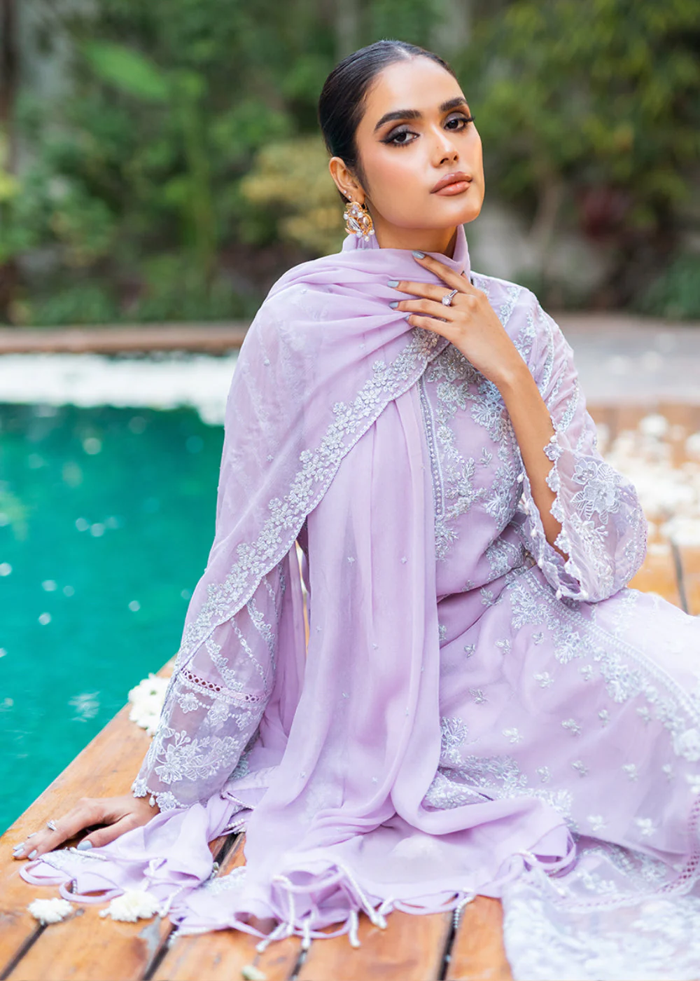 Azure Luxe Festive Embroidered by Ahmed Patel | Mystique Swan - Image 5