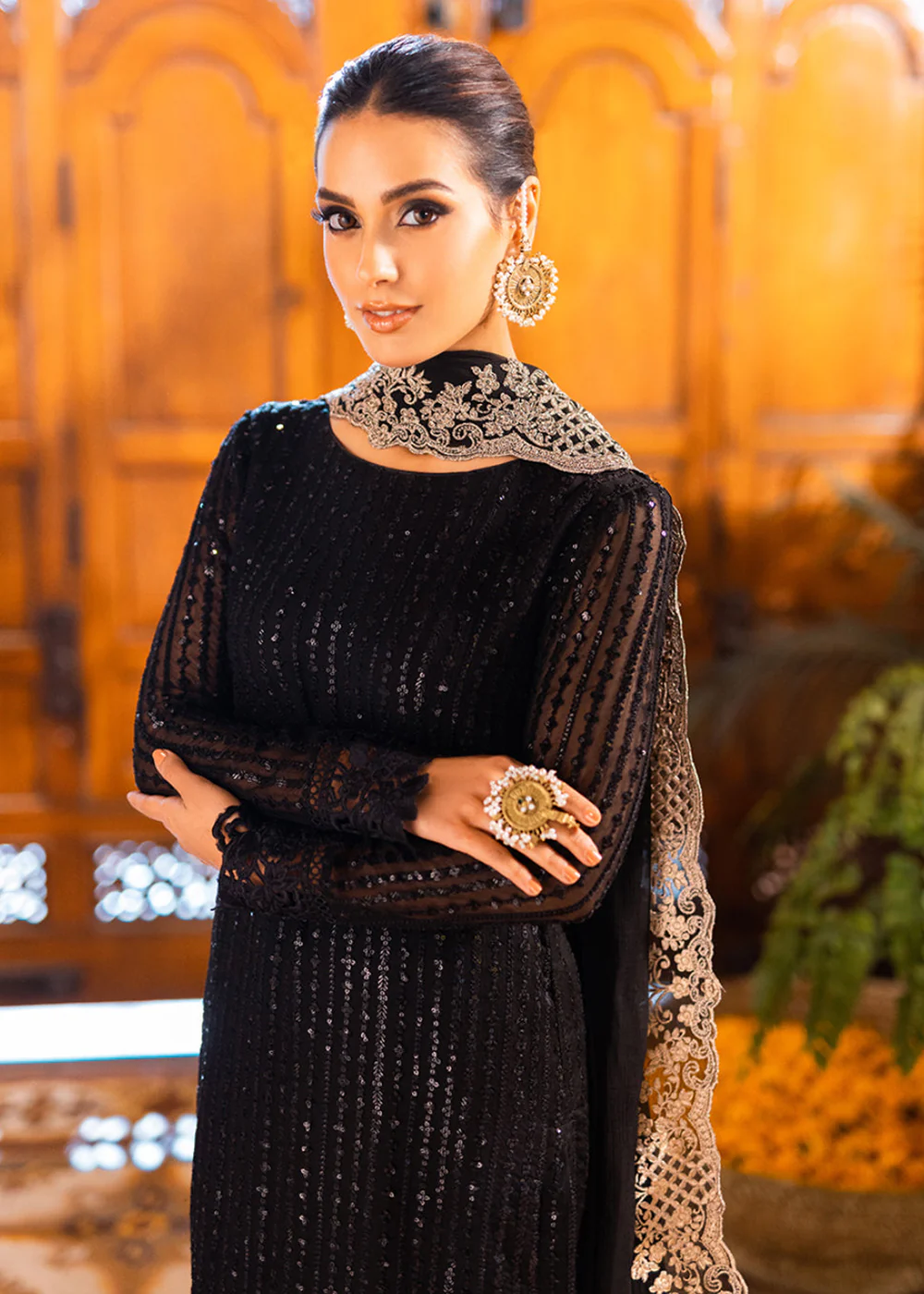 Azure Luxe Festive Embroidered by Ahmed Patel | Onyx Dove - Image 2