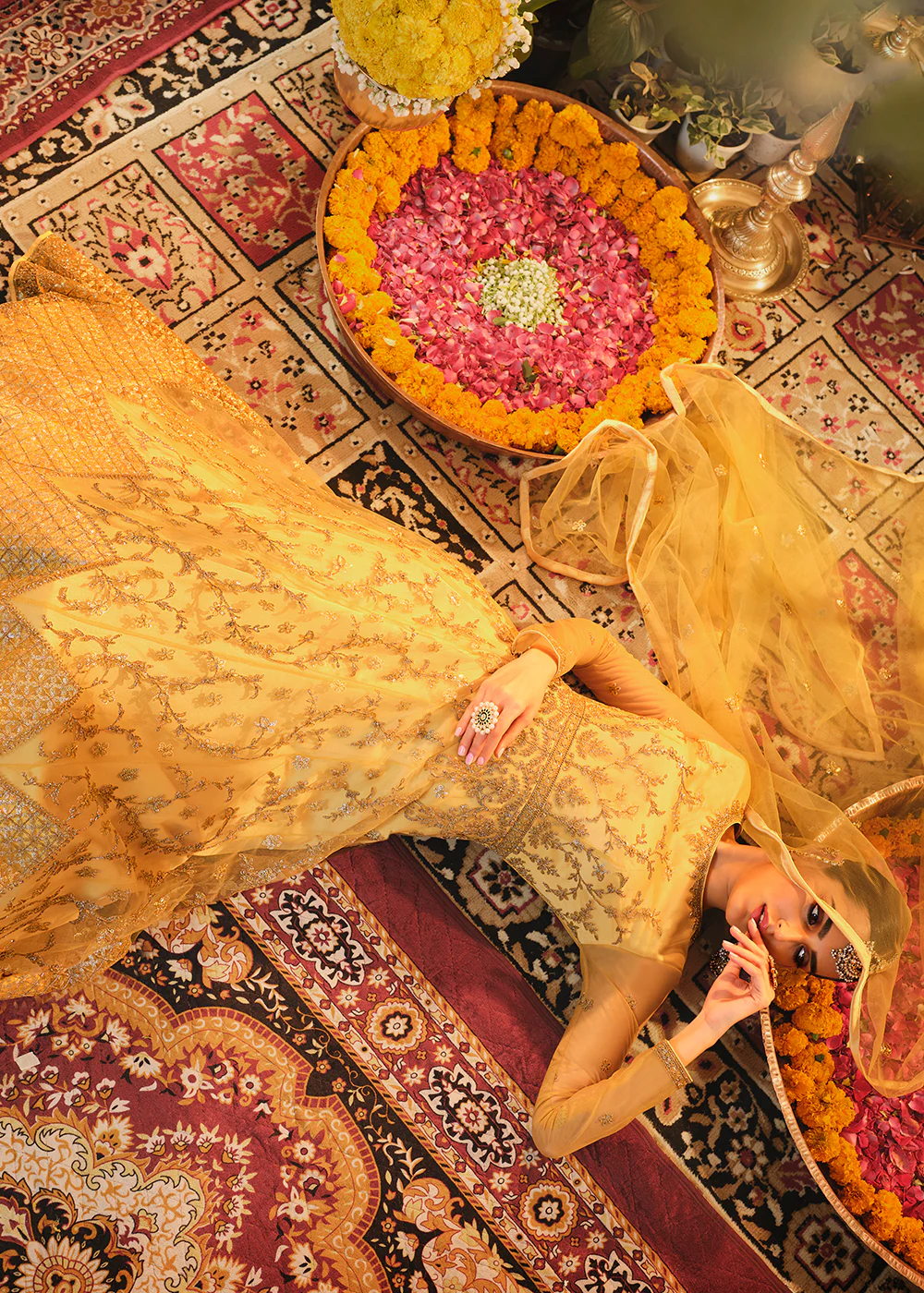 Beautiful Haldi Yellow Embroidered Designer Floor Length Anarkali - Image 4