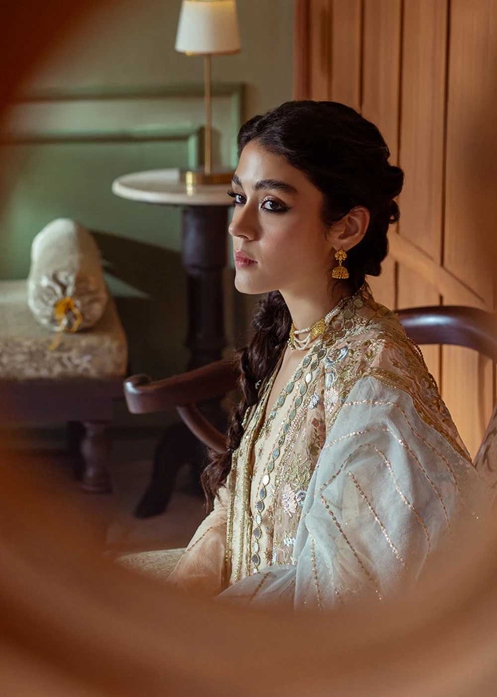 Beige Organza Net Pakistani Suit | Mushq | Qala Kamdaani | Aaima - Image 11