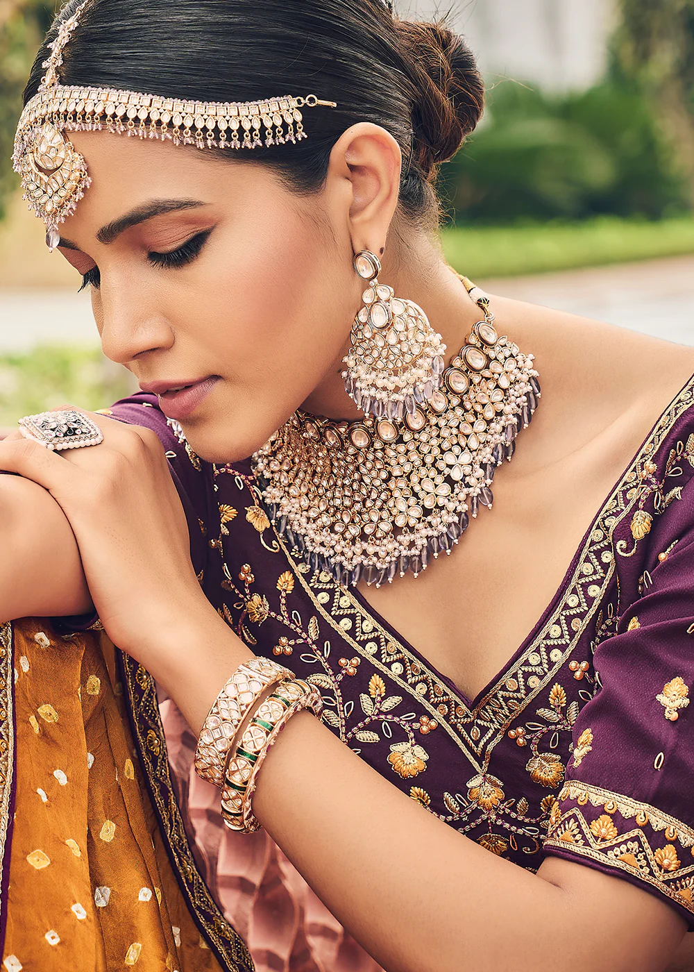 Bewitching Wine Viscose Silk Traditional Bridal Lehenga Choli - Image 2