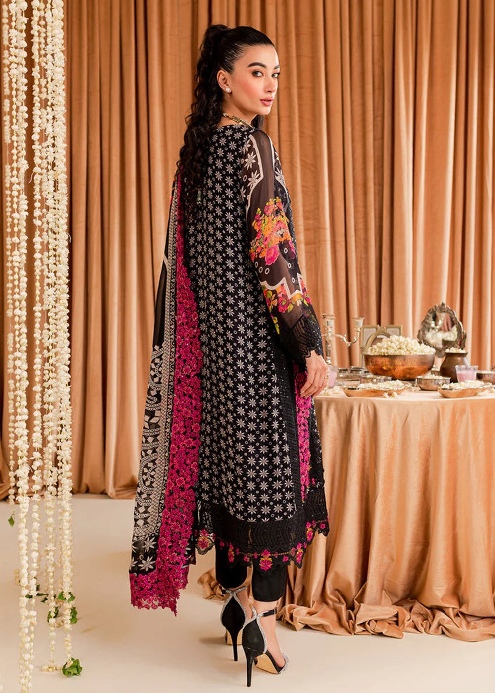 Black Chiffon Suit - Vasal Formals ’23 By Charizma | VSL-05 - Image 3