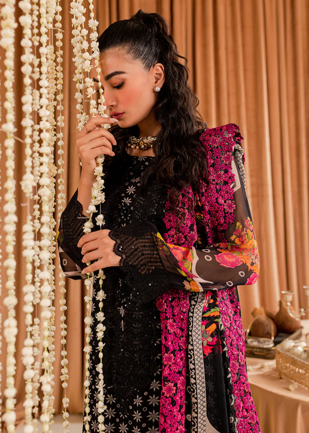 Black Chiffon Suit - Vasal Formals ’23 By Charizma | VSL-05 - Image 4