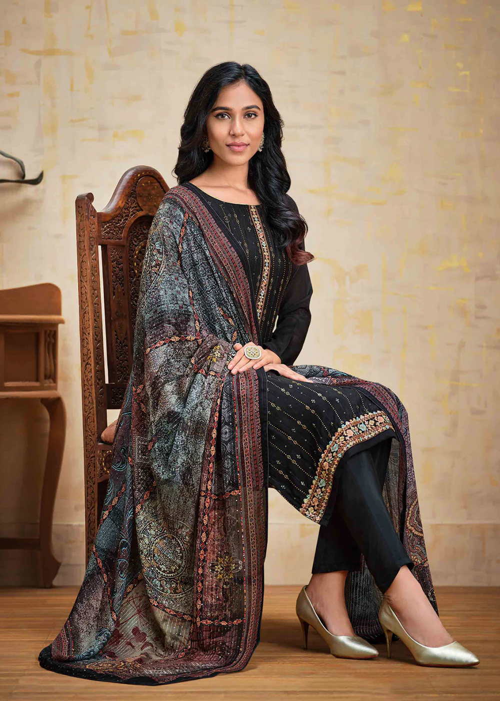 Black Chinnon Pant Style Wedding Ceremony Suit - Image 3