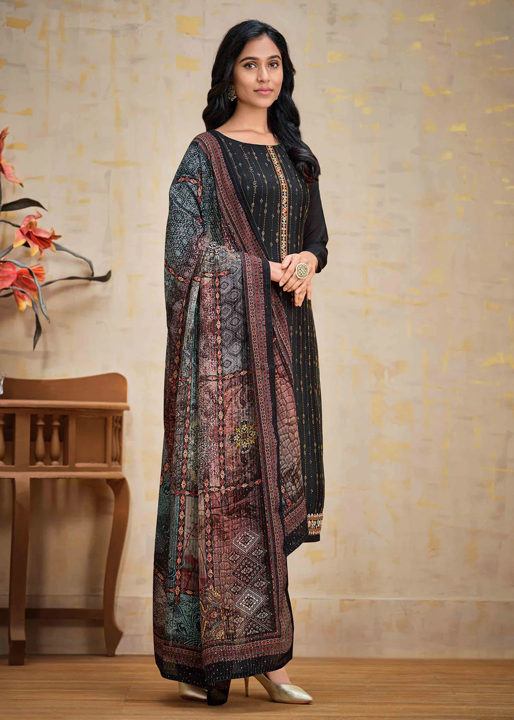 Black Chinnon Pant Style Wedding Ceremony Suit - Image 4