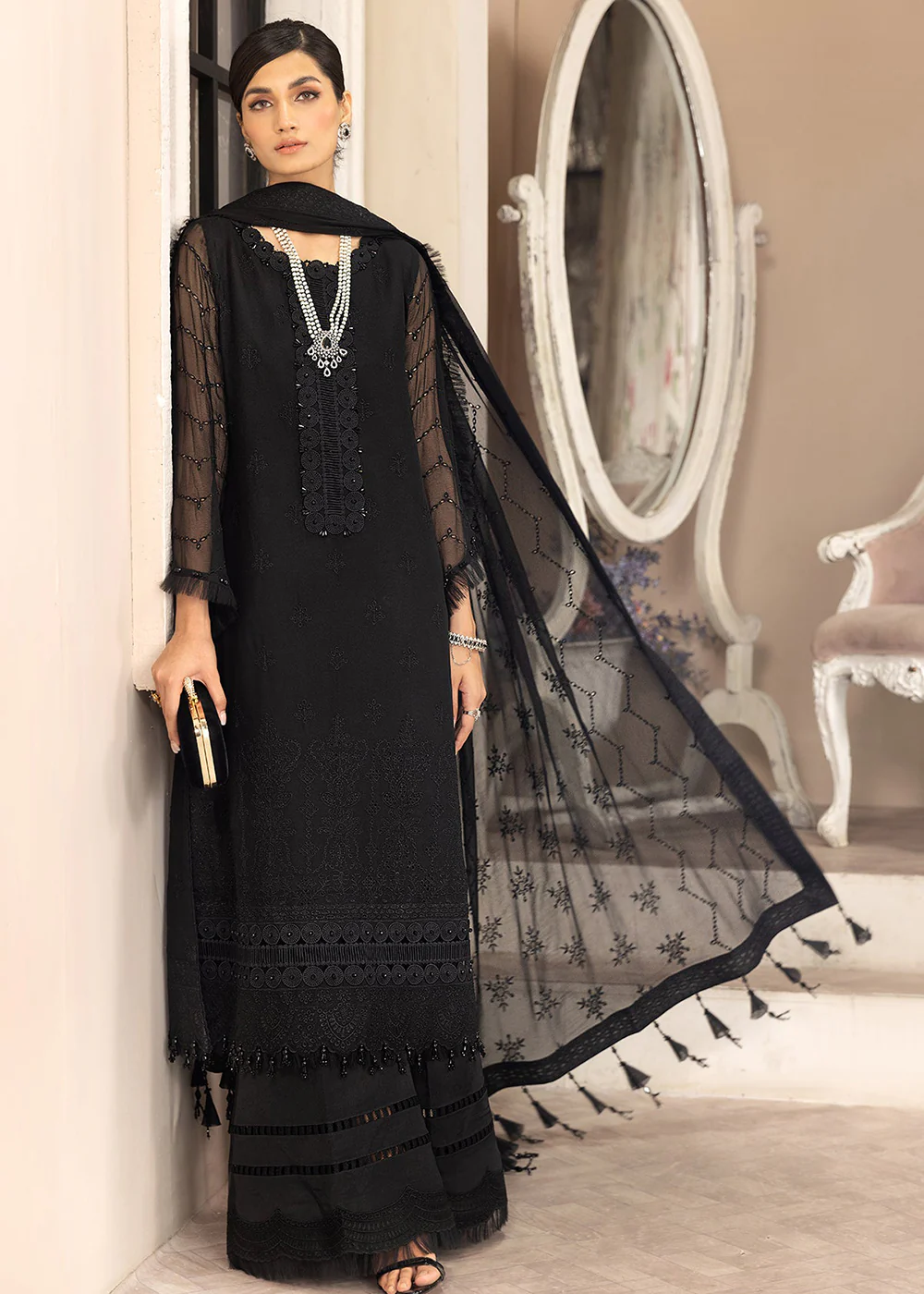 Black Formal Suit - Alizeh - Dhaagay Formals '23 - V02D10 - Anita - Image 4