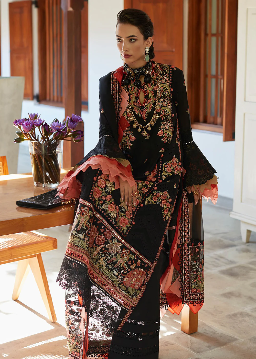 Black Lawn Suit - Elan - Luxury Lawn '23 - NYSA-EL23-02A - Image 7