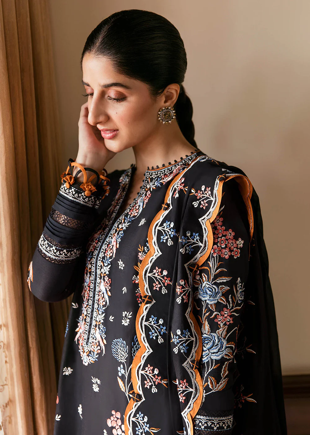 Black Luxury Lawn Suit | Zaha | Festive Lawn '23 | IREM - ZF23-07 - Image 5