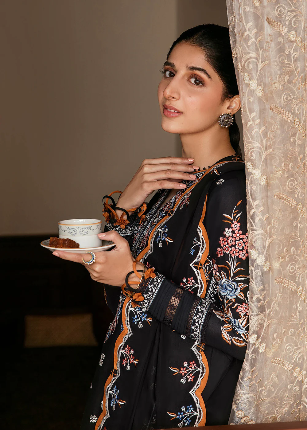 Black Luxury Lawn Suit | Zaha | Festive Lawn '23 | IREM - ZF23-07 - Image 6