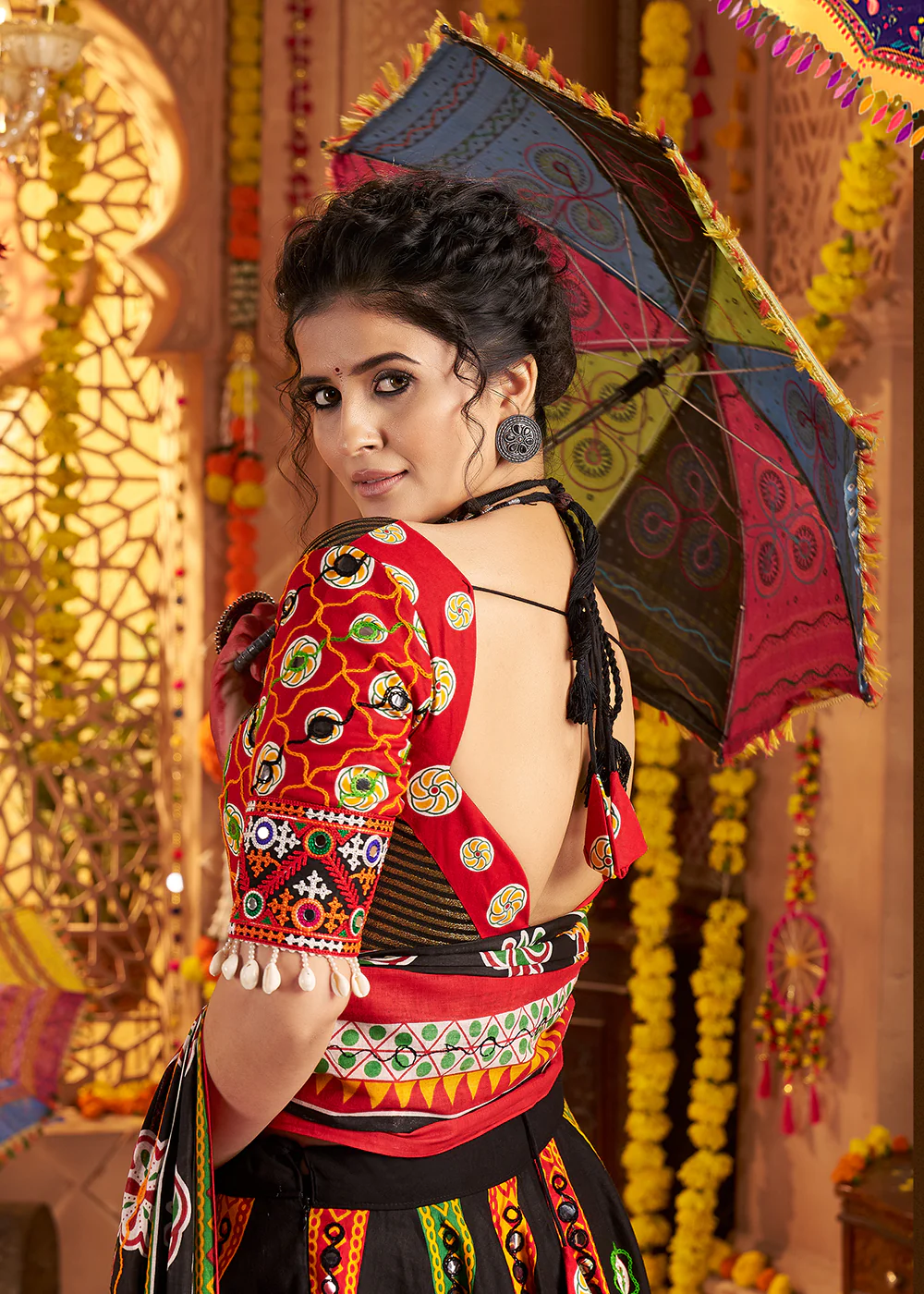Black Organic Cotton Navratri Wear Chaniya Choli - Image 6