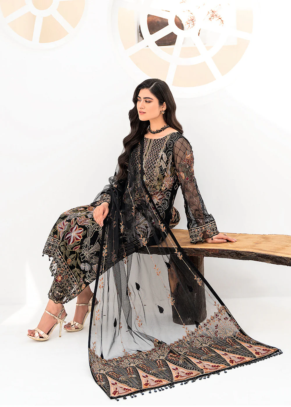 Black Organza Suit - Ramsha Minhal Collection Vol 8 - #M-803 - Image 5