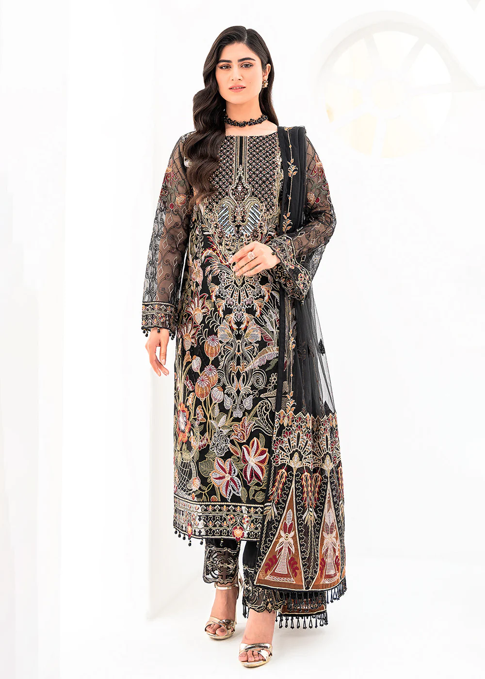 Black Organza Suit - Ramsha Minhal Collection Vol 8 - #M-803 - Image 6