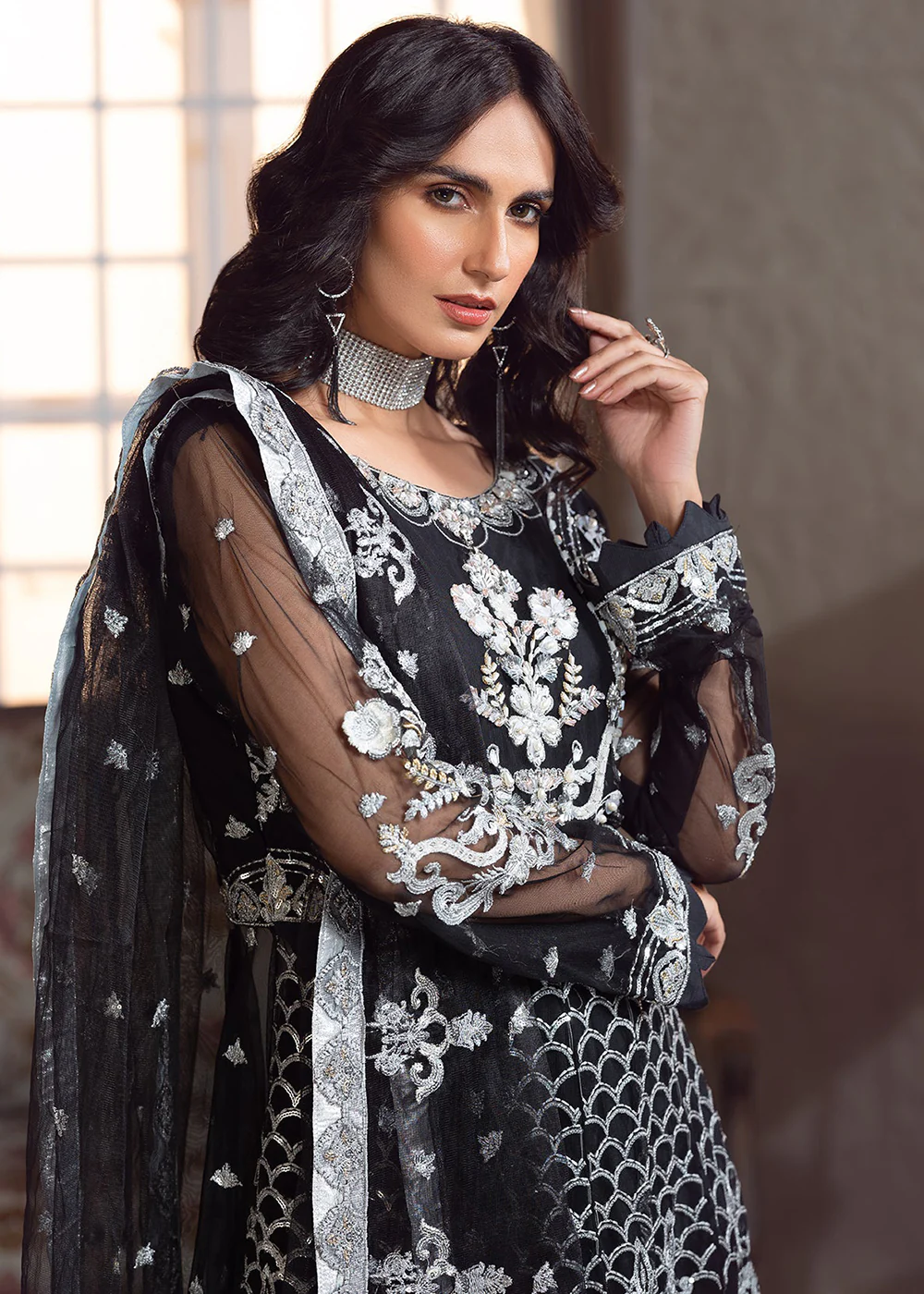 Black Pakistani Lehenga Suit | Emaan Adeel | Le Festa Formal Edit 7 | LF-705 - Image 2