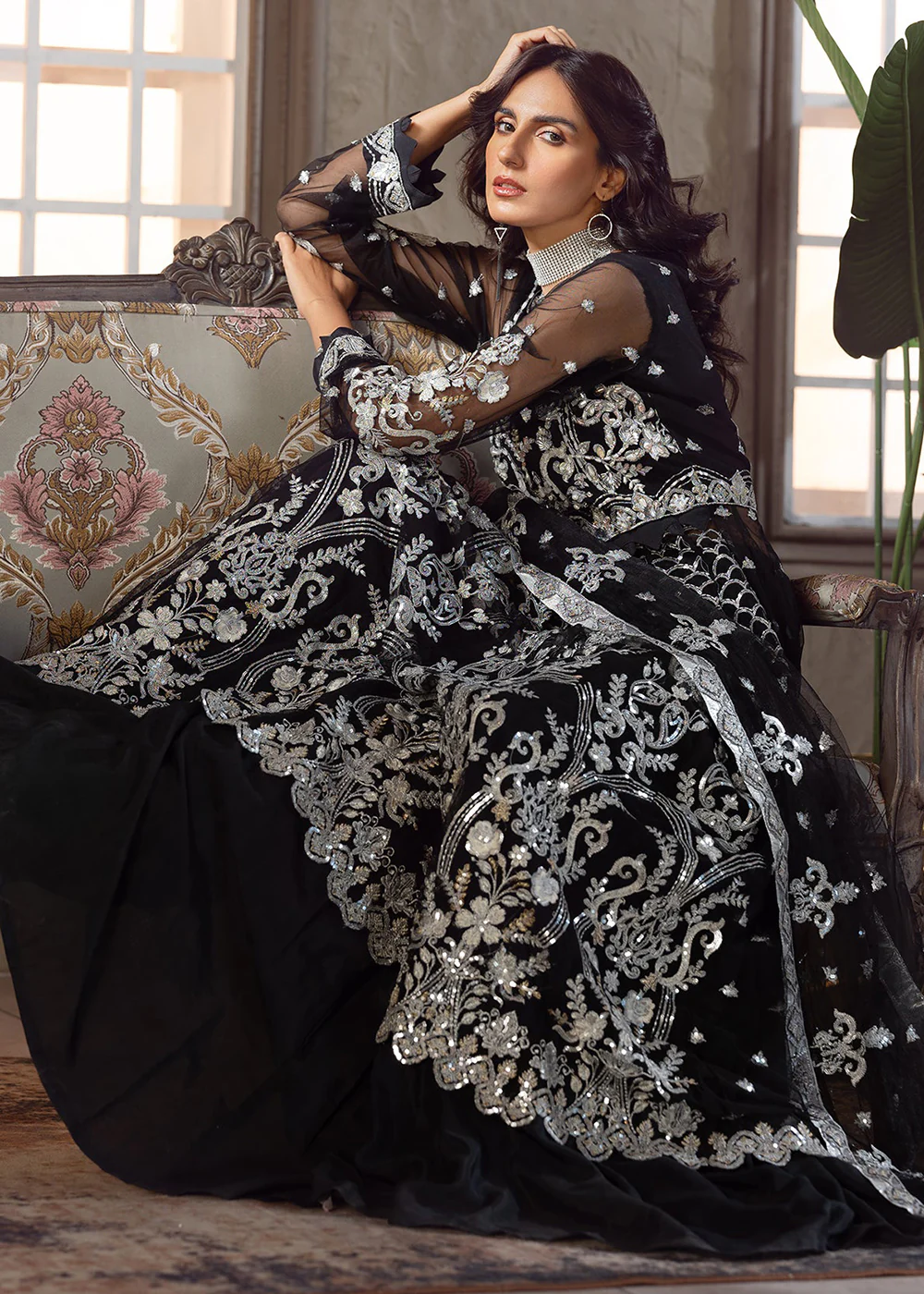 Black Pakistani Lehenga Suit | Emaan Adeel | Le Festa Formal Edit 7 | LF-705 - Image 5
