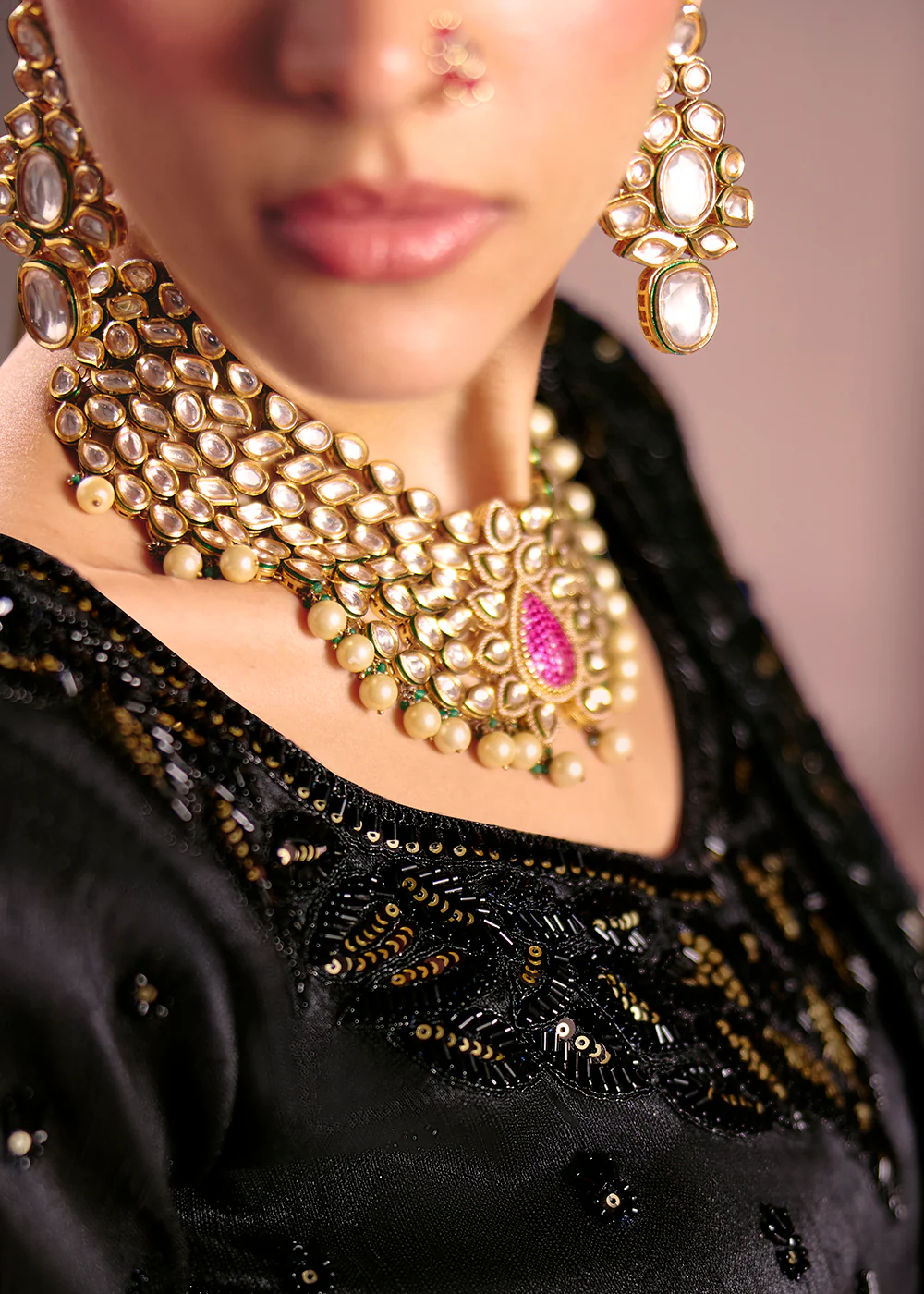 Black Premium Tissue Zari Embroidered Designer Saree - Image 2
