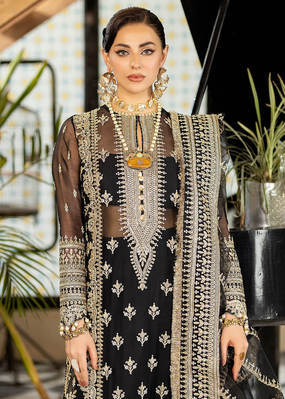 Black Wedding Formal Suit | Imrozia Premium | Jhalak '23 | I-188 - NAZAKAT - Image 4