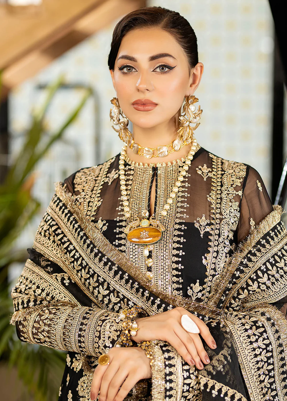 Black Wedding Formal Suit | Imrozia Premium | Jhalak '23 | I-188 - NAZAKAT - Image 6