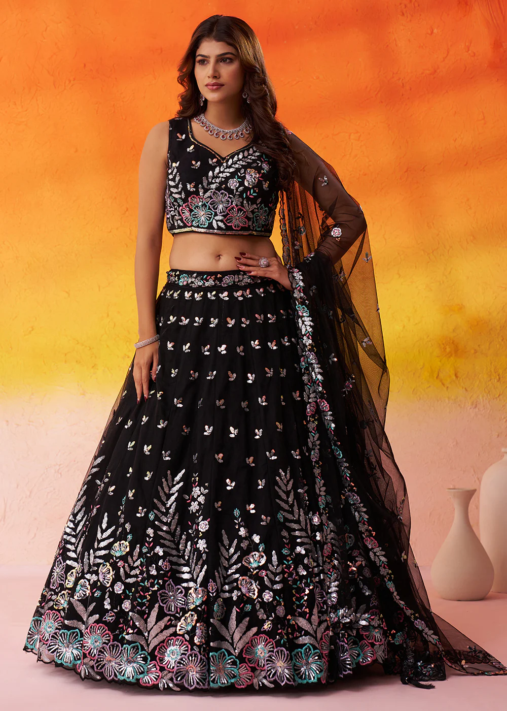 Black Wedding & Party Style Net Lehenga Choli
